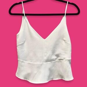 White 🤍 Crop Peplum Cami | Zara | Small | Tank